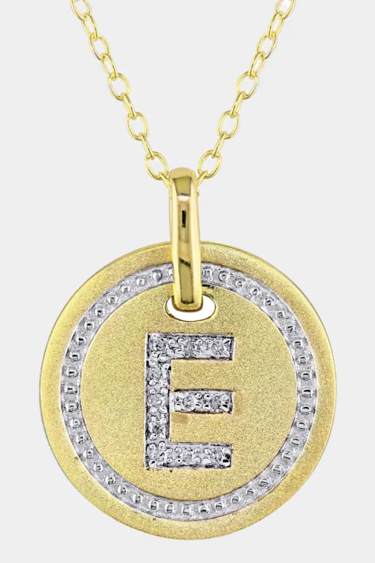 Initial E Diamond Accent Circle Necklace sold by Lord & Taylor
