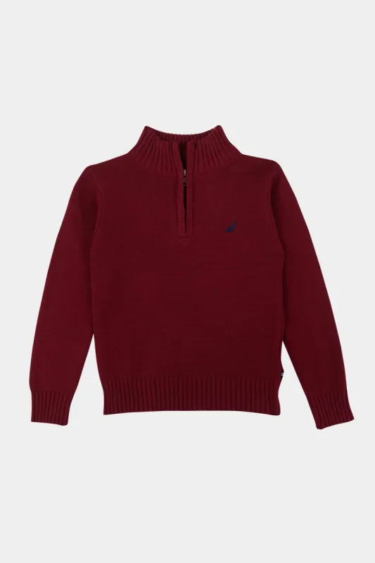 Boys Semi Zip Key Solid Sweater sold by Lord & Taylor