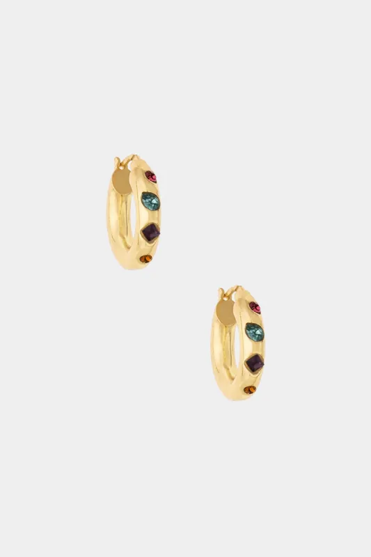 Lively Rainbow Crystal Hoop Earrings sold by Lord & Taylor
