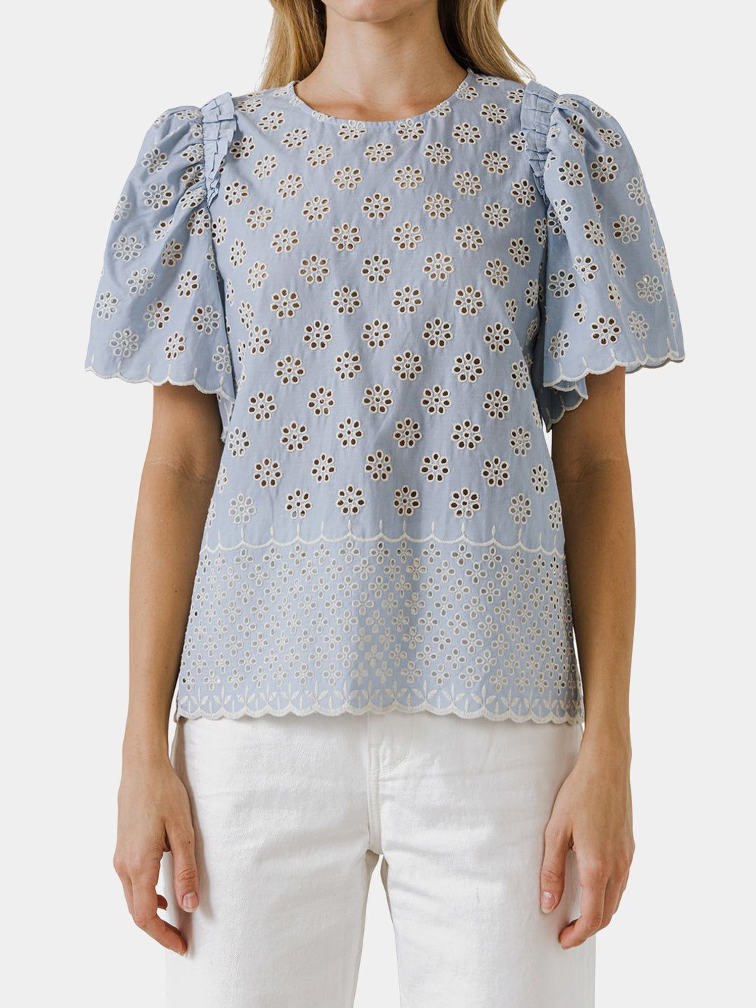 Scalloped Hem Embroidered Top sold by Lord & Taylor product image thumbnail 10