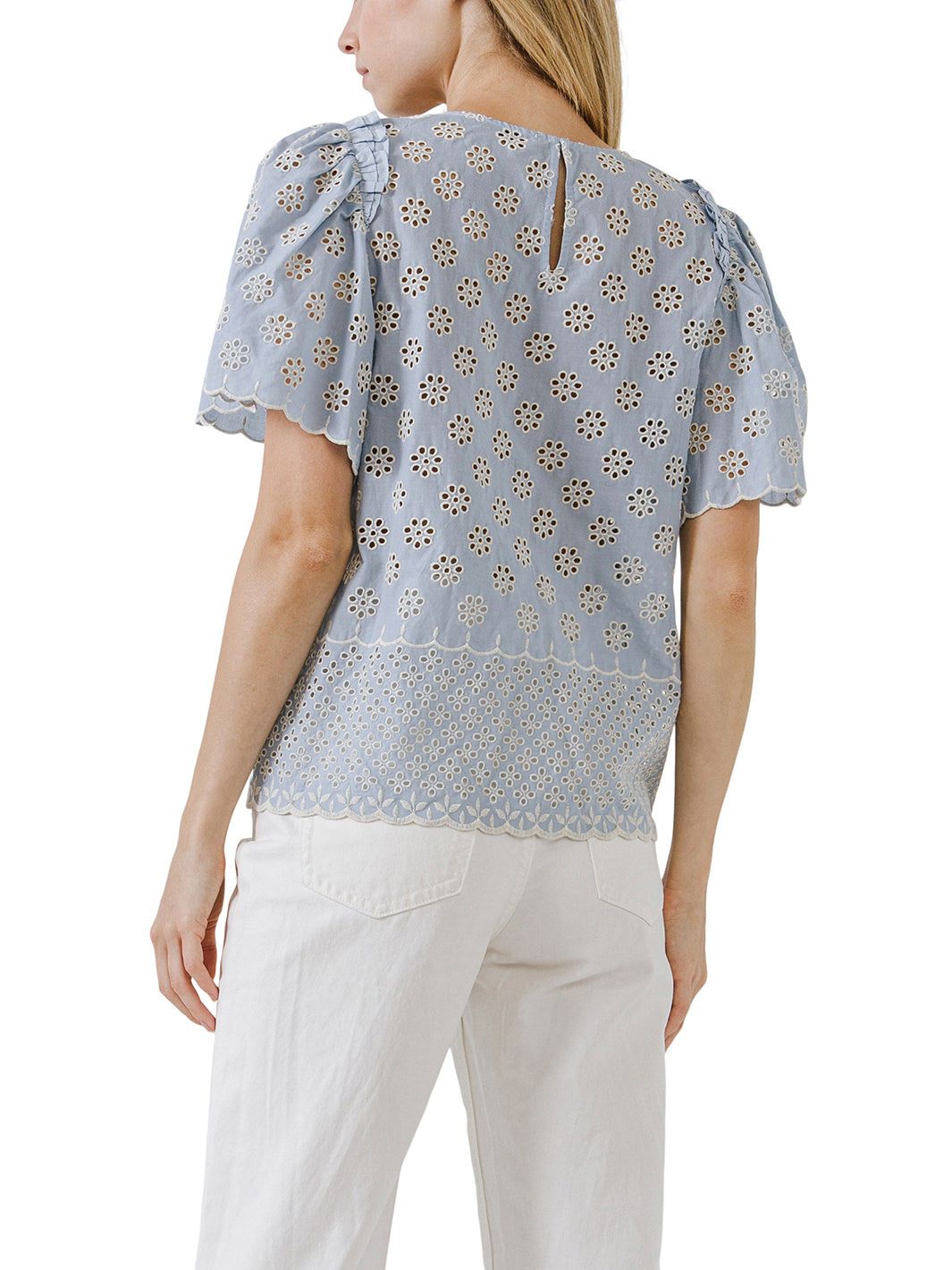 Scalloped Hem Embroidered Top sold by Lord & Taylor product image thumbnail 4