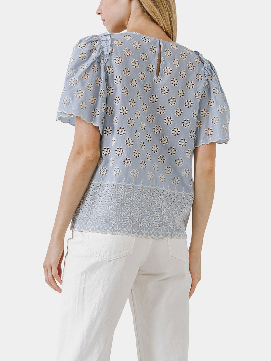 Scalloped Hem Embroidered Top sold by Lord & Taylor product image thumbnail 9
