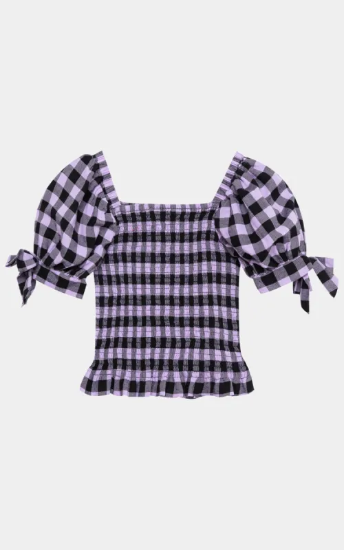 Girls Puff Sleeve Smocked Top sold by Lord & Taylor