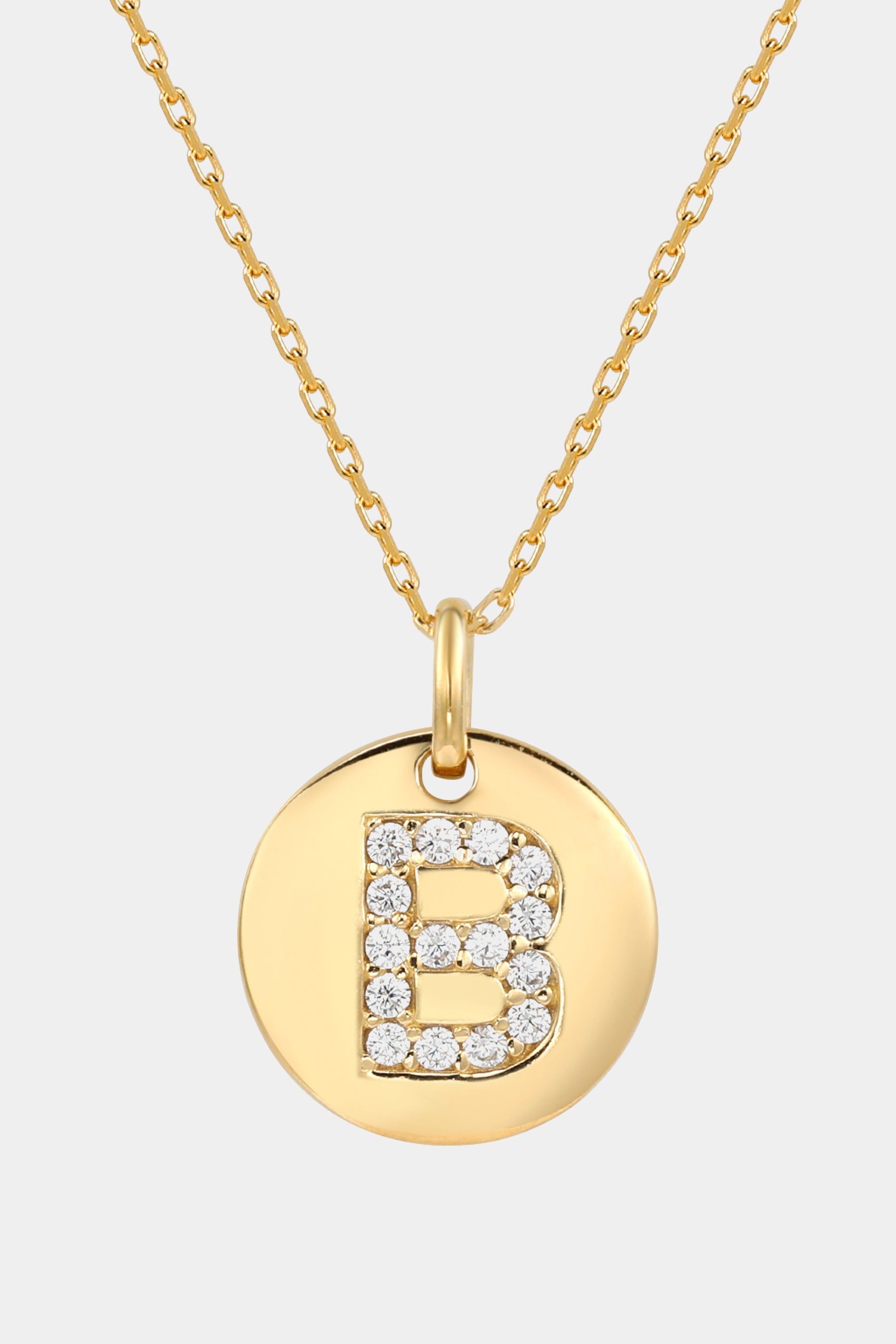 Yellow Sterling Silver Cubic Zirconia Letter Initial Disc Pendant Necklace sold by Lord & Taylor product image thumbnail 3