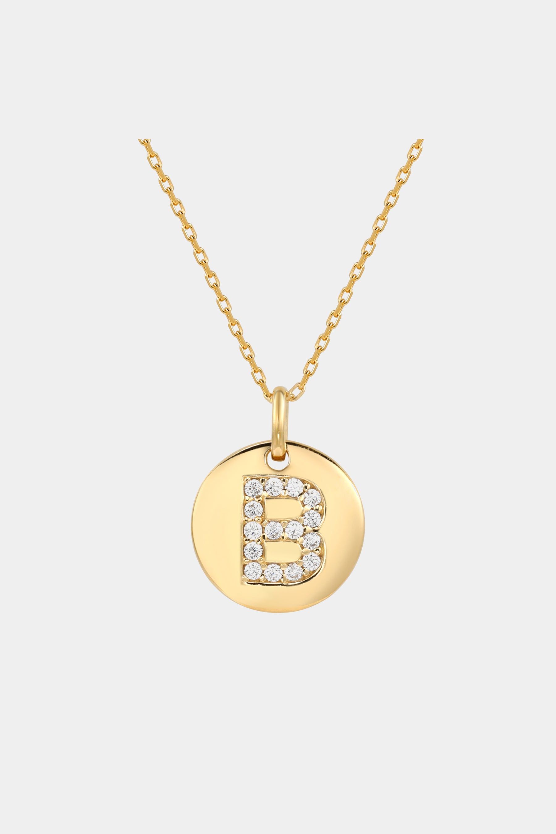 Yellow Sterling Silver Cubic Zirconia Letter Initial Disc Pendant Necklace sold by Lord & Taylor