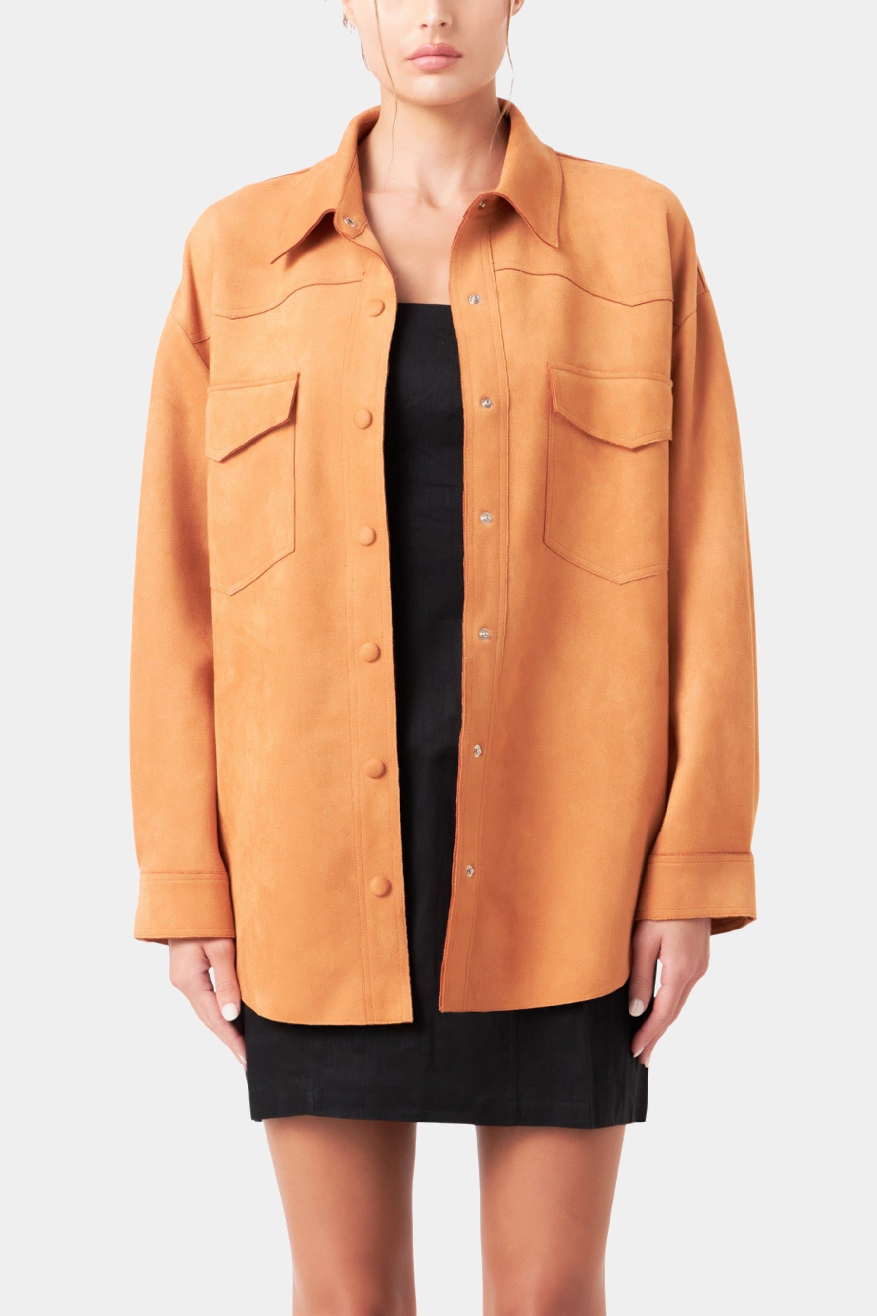 Oversized Suede Shirt sold by Lord & Taylor product image thumbnail 3