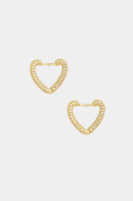 Mini Crystal Cluster Heart Hoop Earrings sold by Lord & Taylor