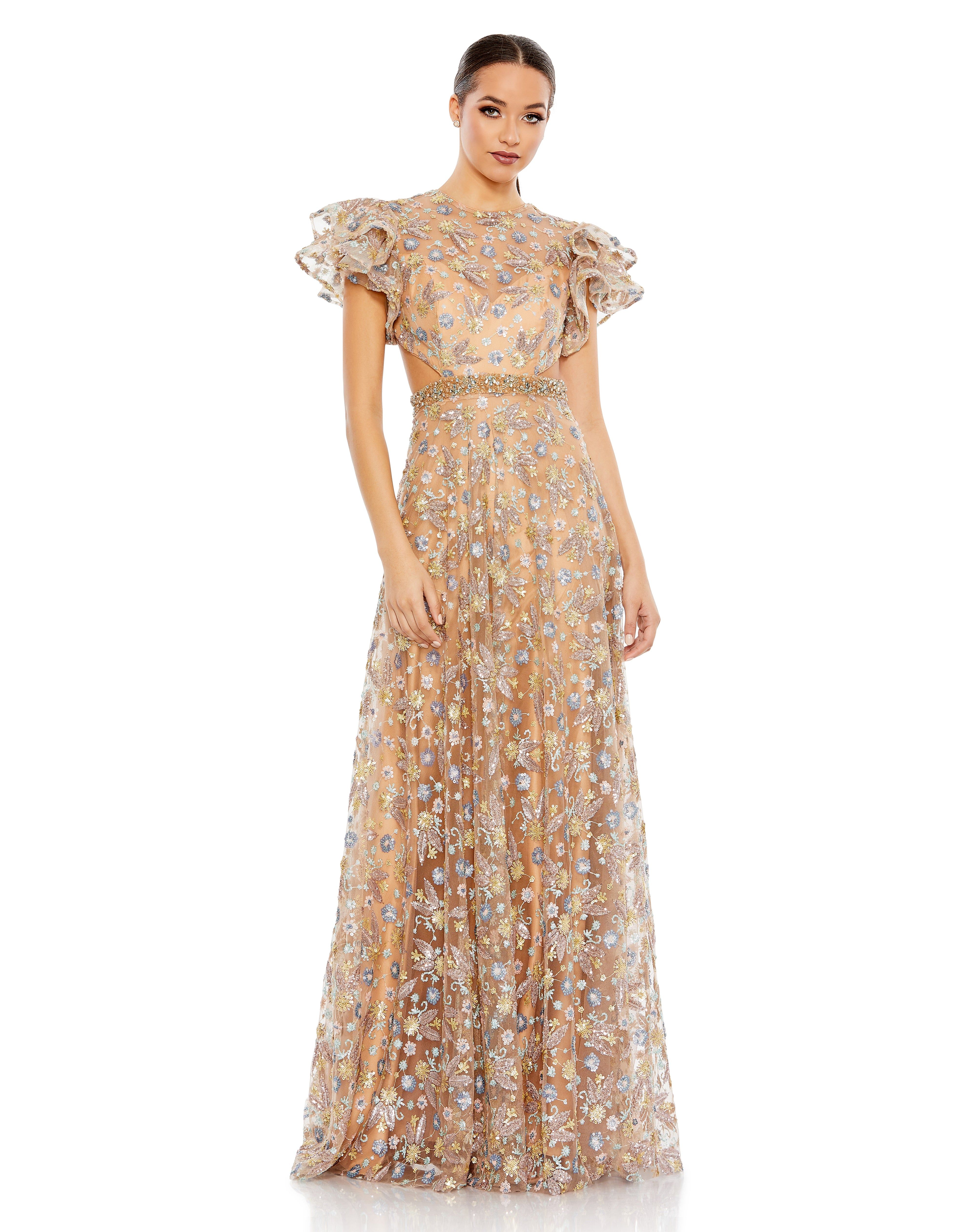 Embellished Butterfly Sleeve Cut Out Gown sold by Lord & Taylor product image thumbnail 5