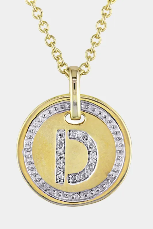 Initial D Diamond Accent Circle Necklace sold by Lord & Taylor