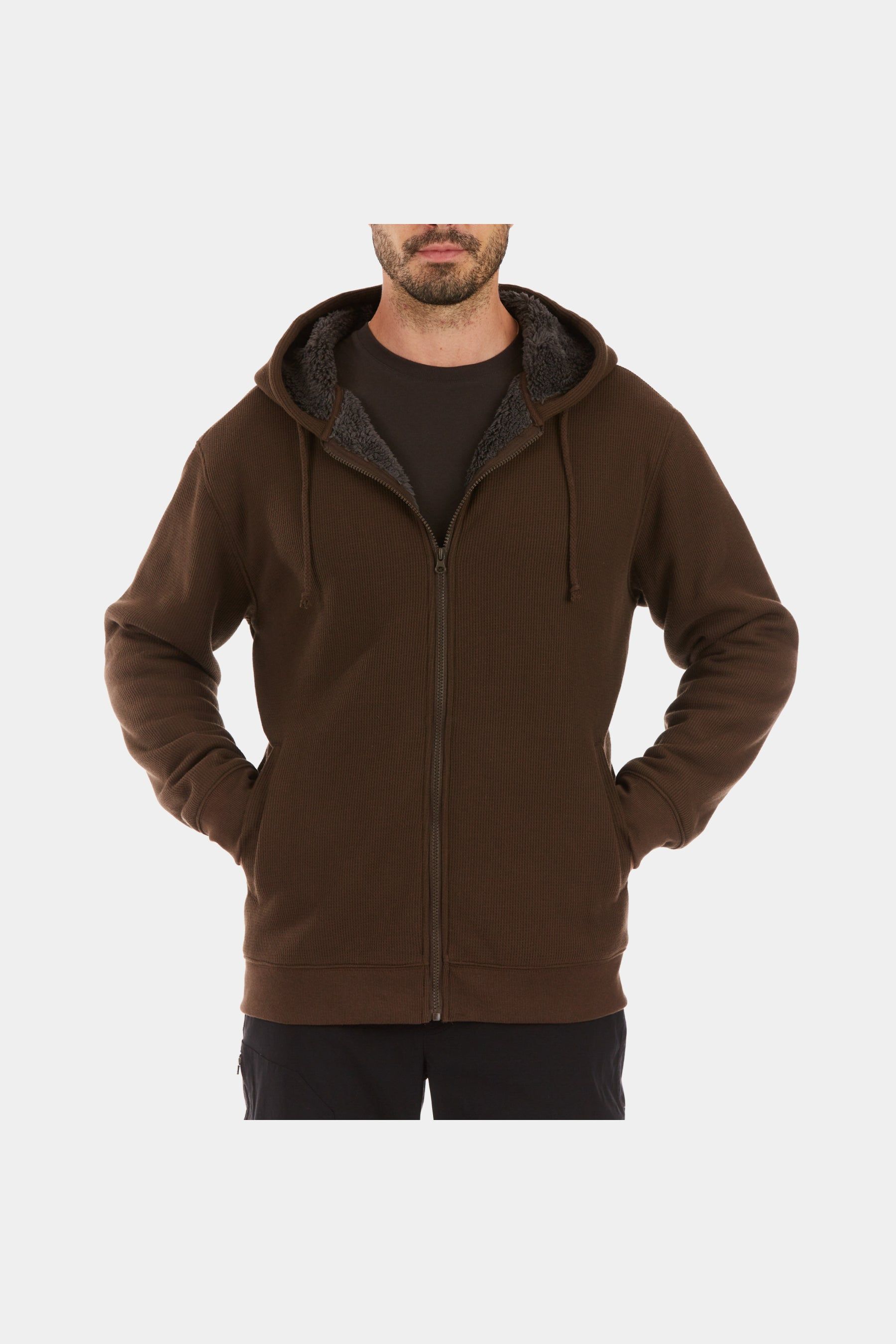 Sherpa-Bonded Thermal Knit Hooded Jacket sold by Lord & Taylor