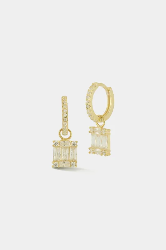 Cluster CZ Huggies Earrings sold by Lord & Taylor