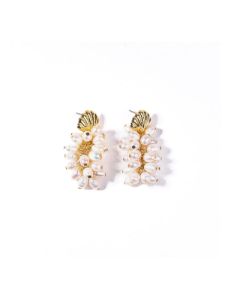 Pearl Cluster Shell Pierced Earrings sold by Lord & Taylor