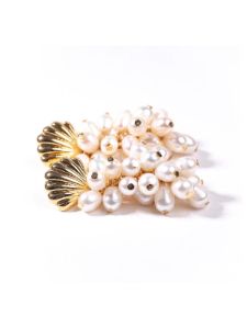 Pearl Cluster Shell Pierced Earrings sold by Lord & Taylor