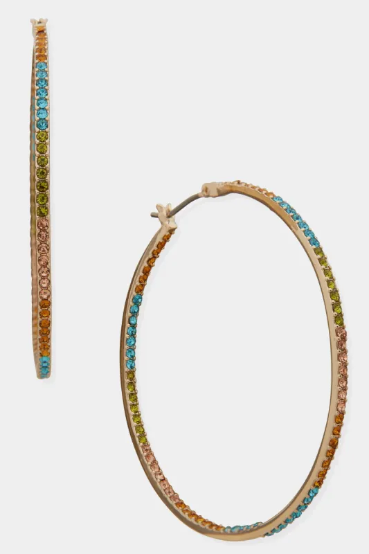 45MM Pave Gold Hoops sold by Lord & Taylor