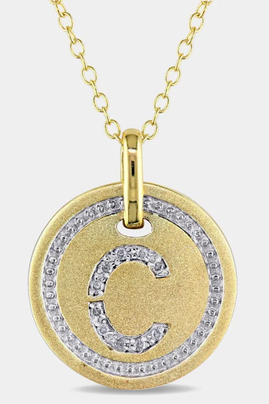 Initial C Diamond Accent Circle Necklace sold by Lord & Taylor