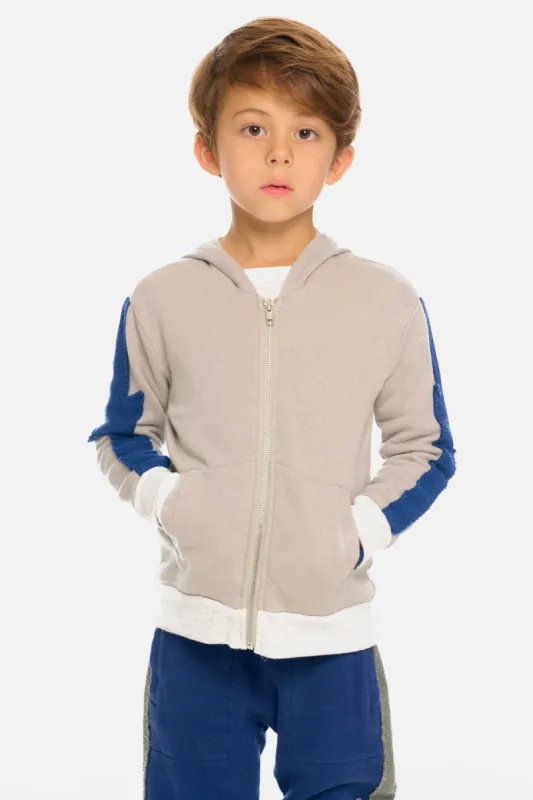 Boys Color Block Bolt Long Sleeve Zip Up Hoodie sold by Lord & Taylor