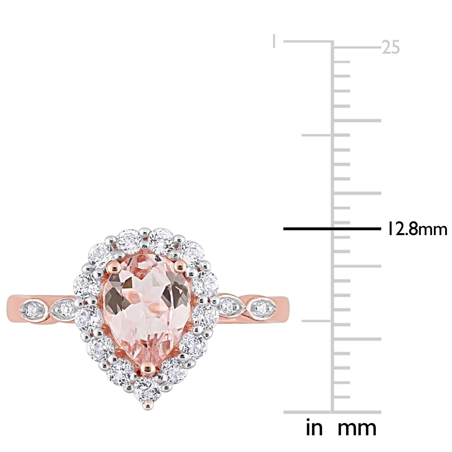 10k Rose Gold Morganite White Topaz and Diamond Accent Ring sold by Lord & Taylor product image thumbnail 4