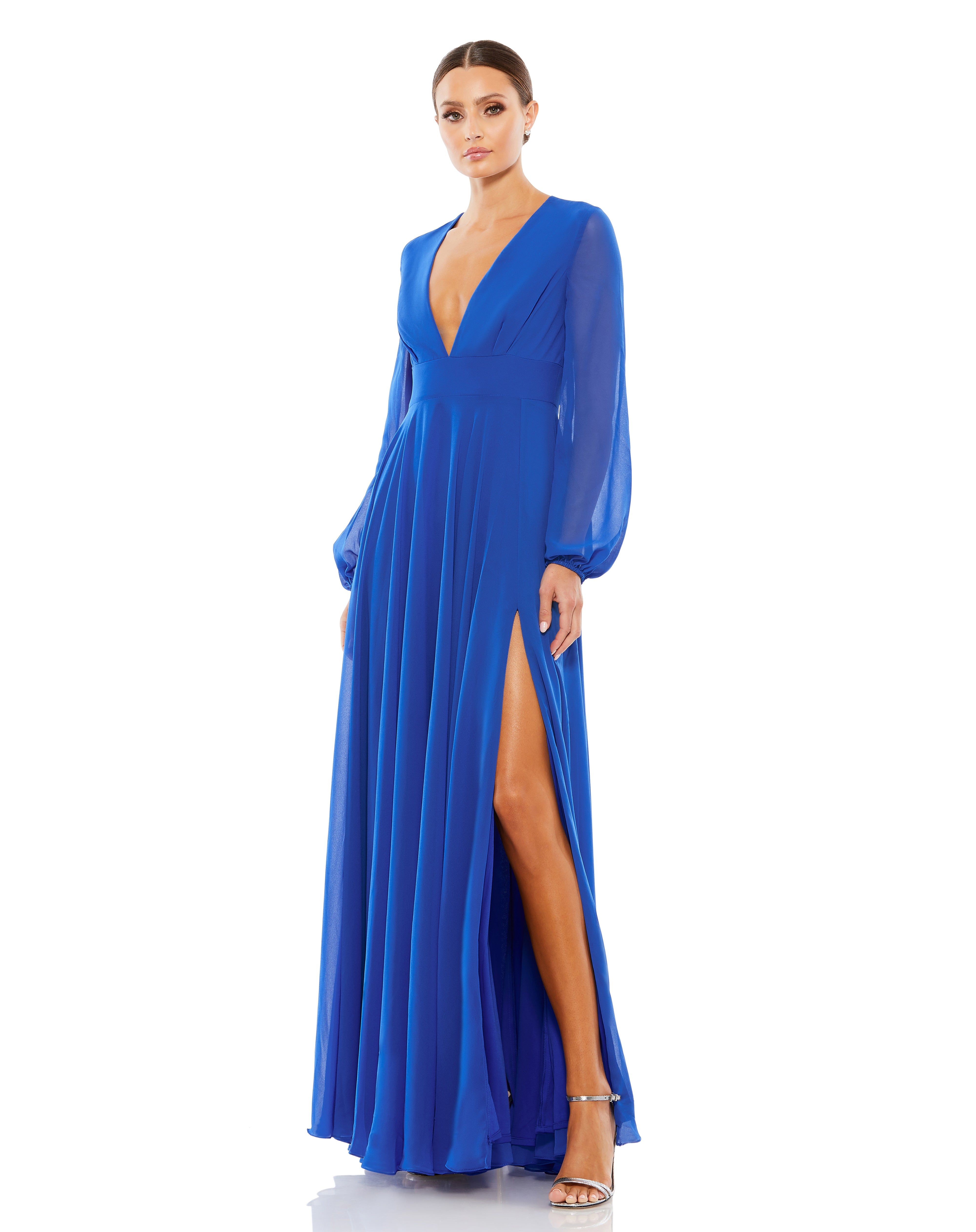 V-Neck Illusion Long Sleeve Gown sold by Lord & Taylor product image thumbnail 11