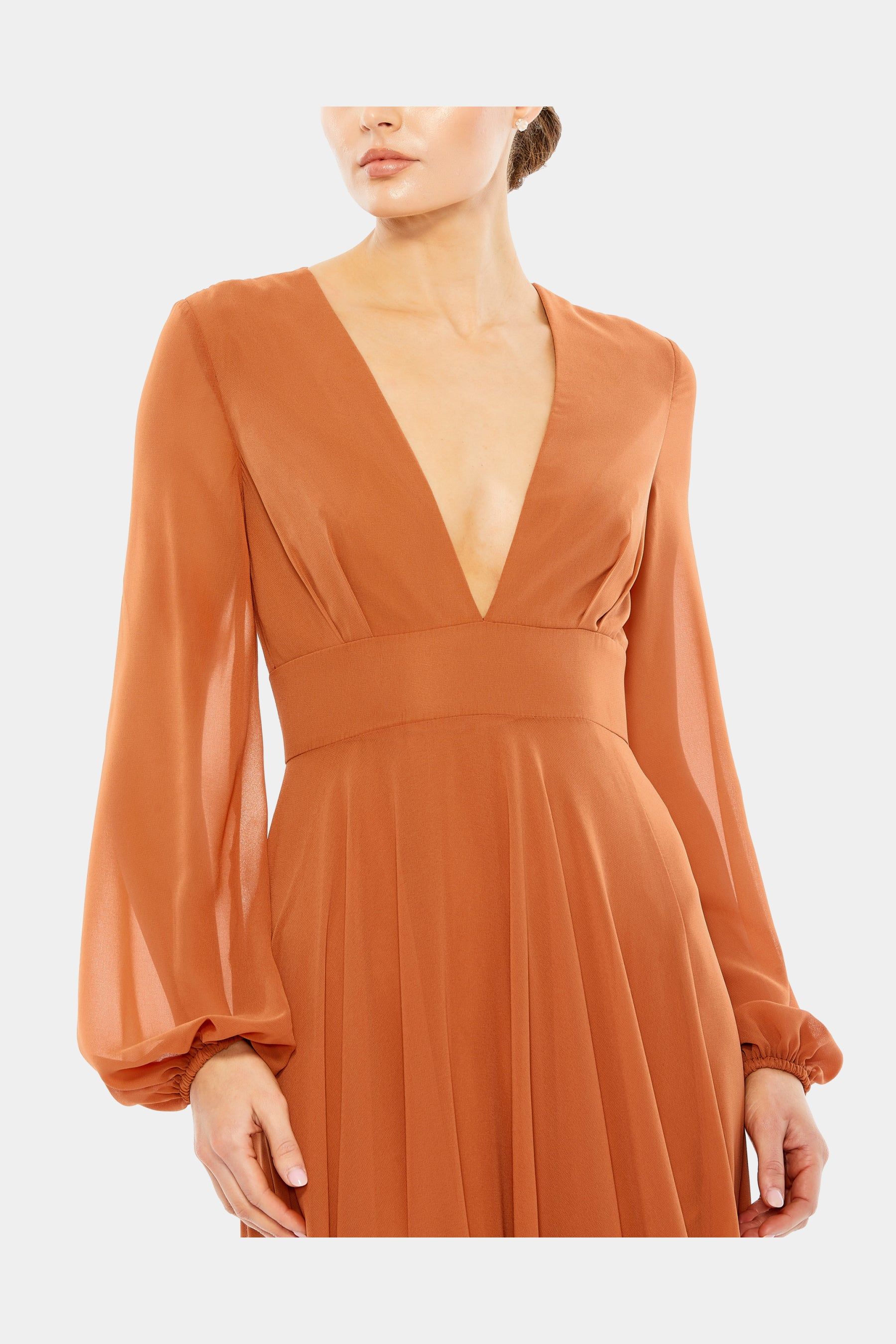 V-Neck Illusion Long Sleeve Gown sold by Lord & Taylor product image thumbnail 8