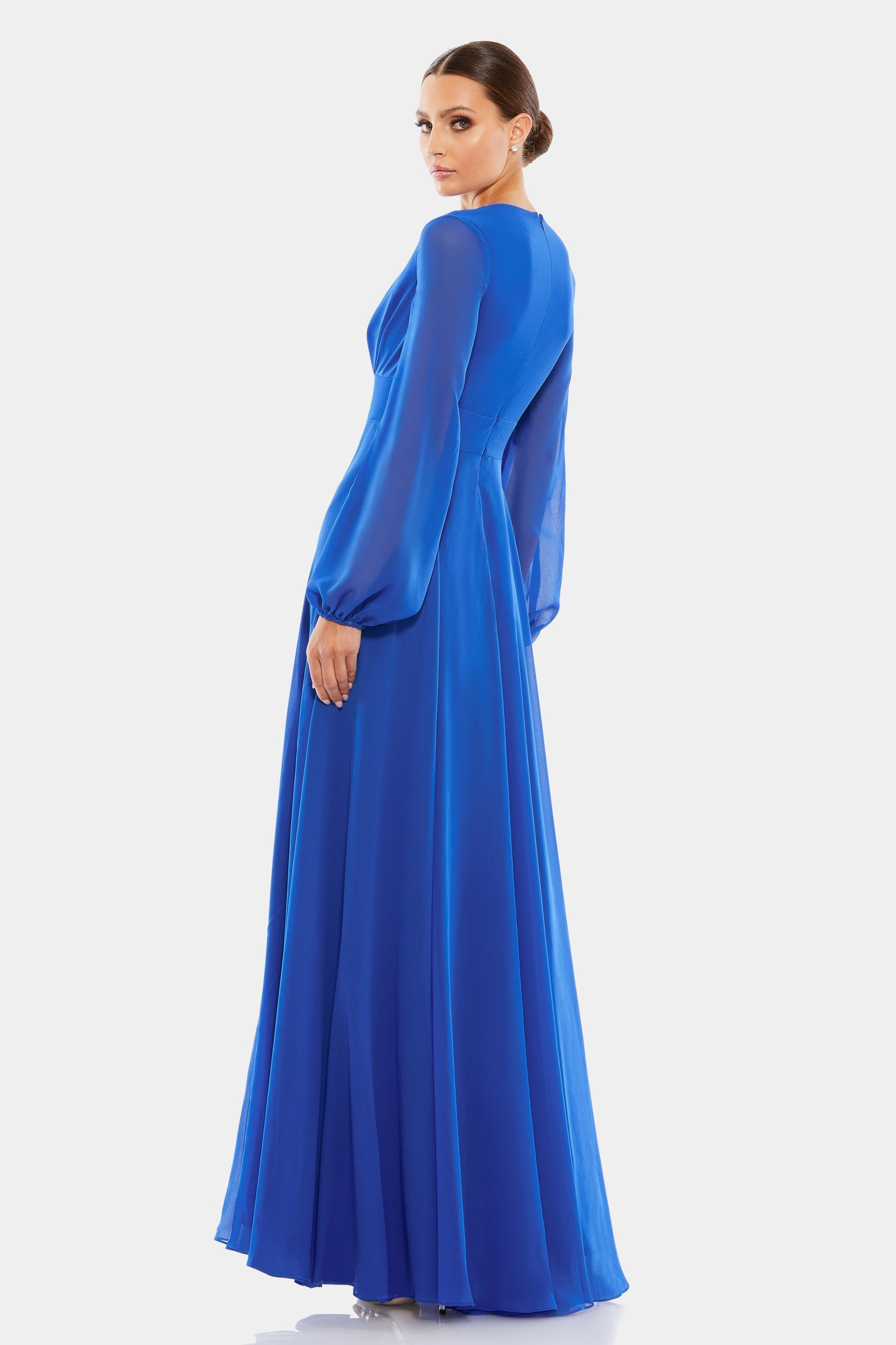 V-Neck Illusion Long Sleeve Gown sold by Lord & Taylor product image thumbnail 5