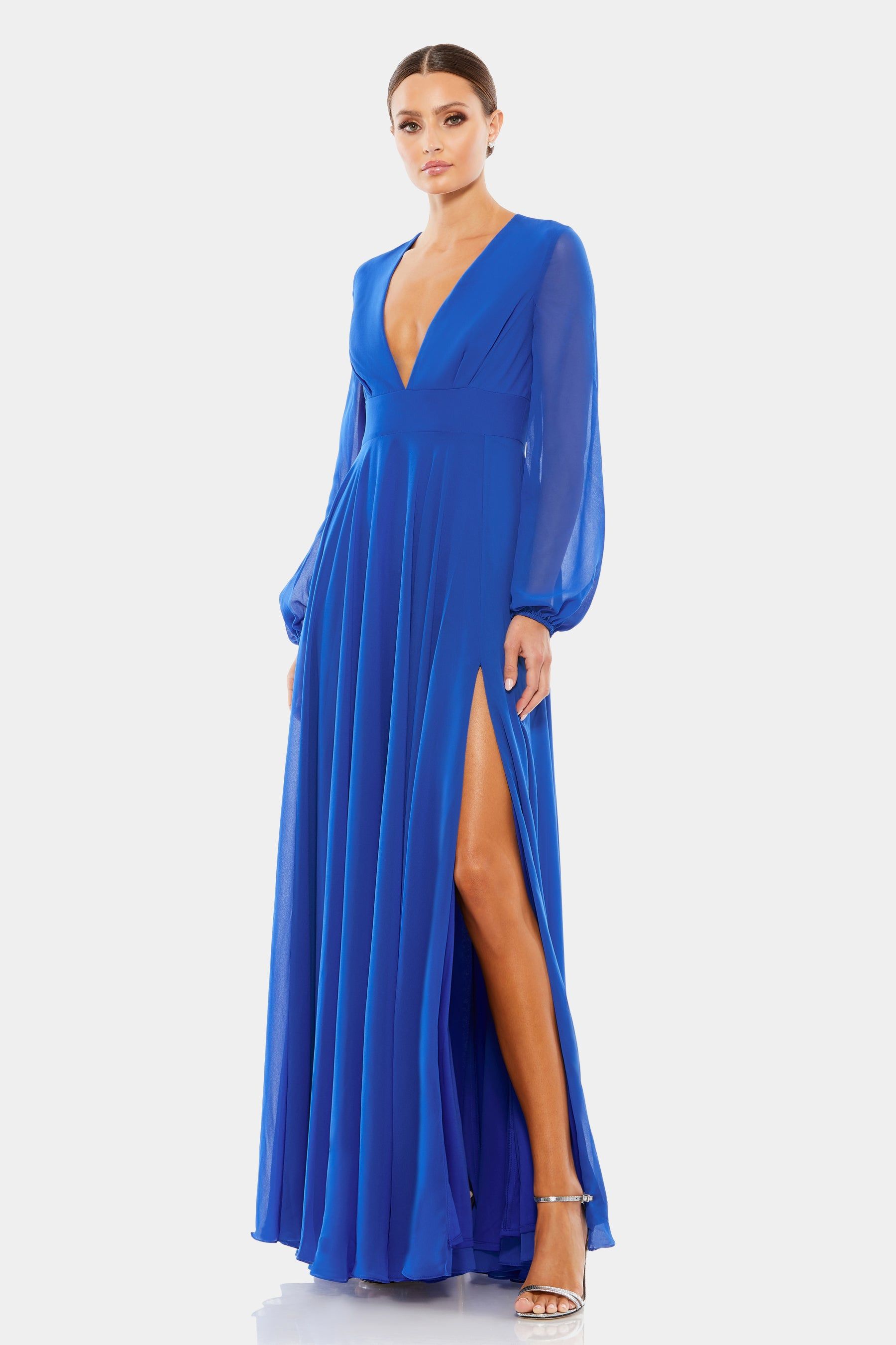 V-Neck Illusion Long Sleeve Gown sold by Lord & Taylor product image thumbnail 2