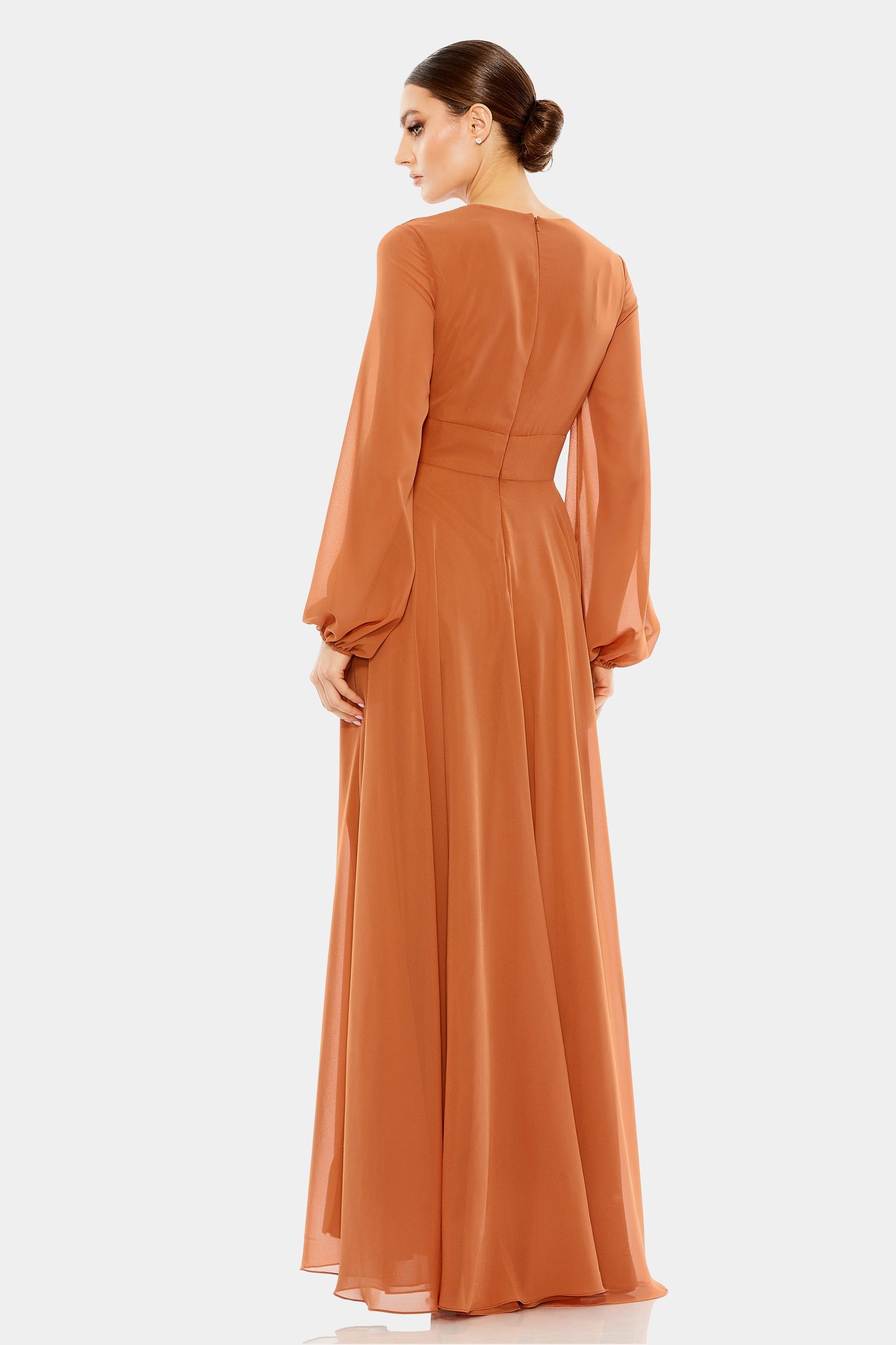 V-Neck Illusion Long Sleeve Gown sold by Lord & Taylor product image thumbnail 9