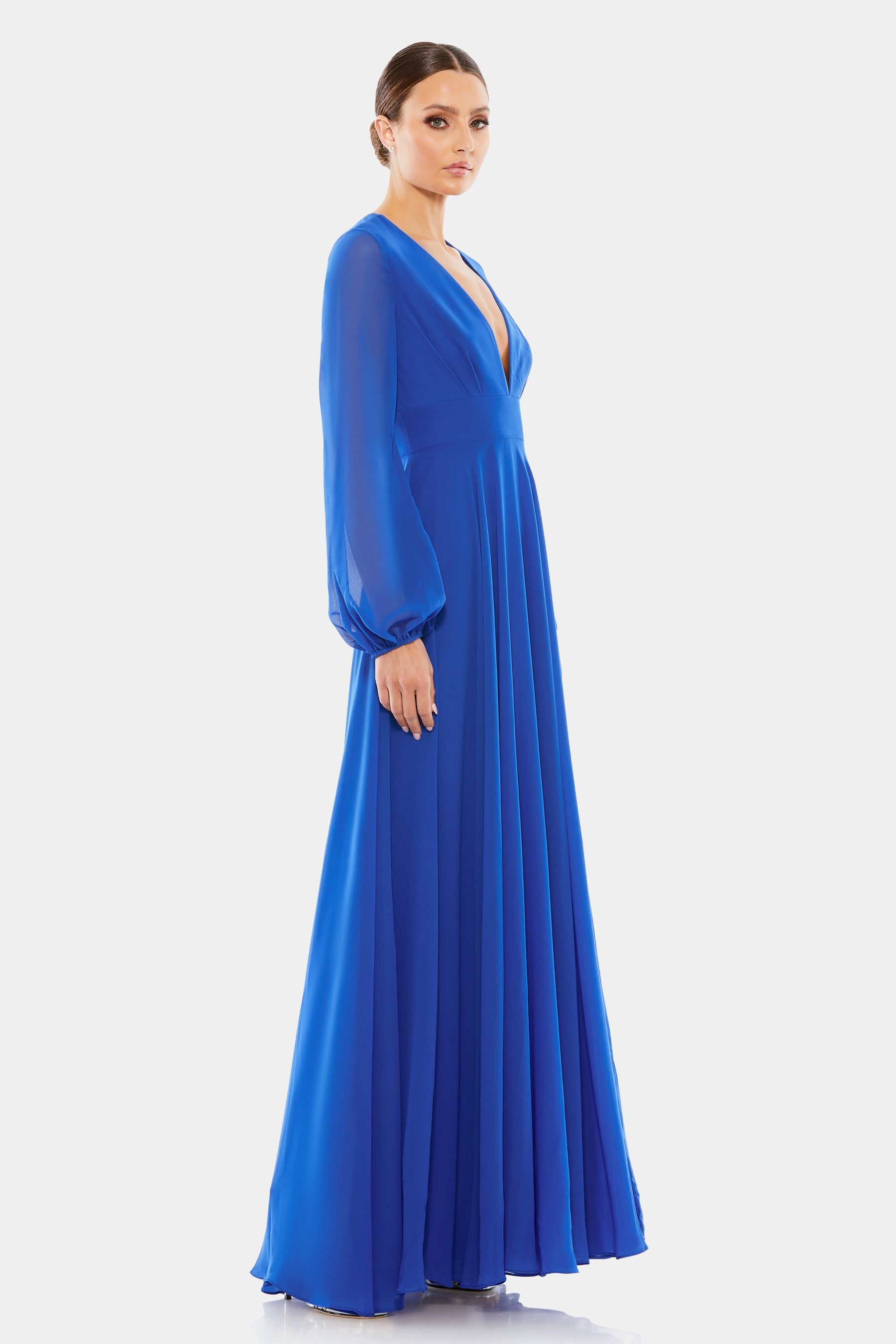 V-Neck Illusion Long Sleeve Gown sold by Lord & Taylor product image thumbnail 6