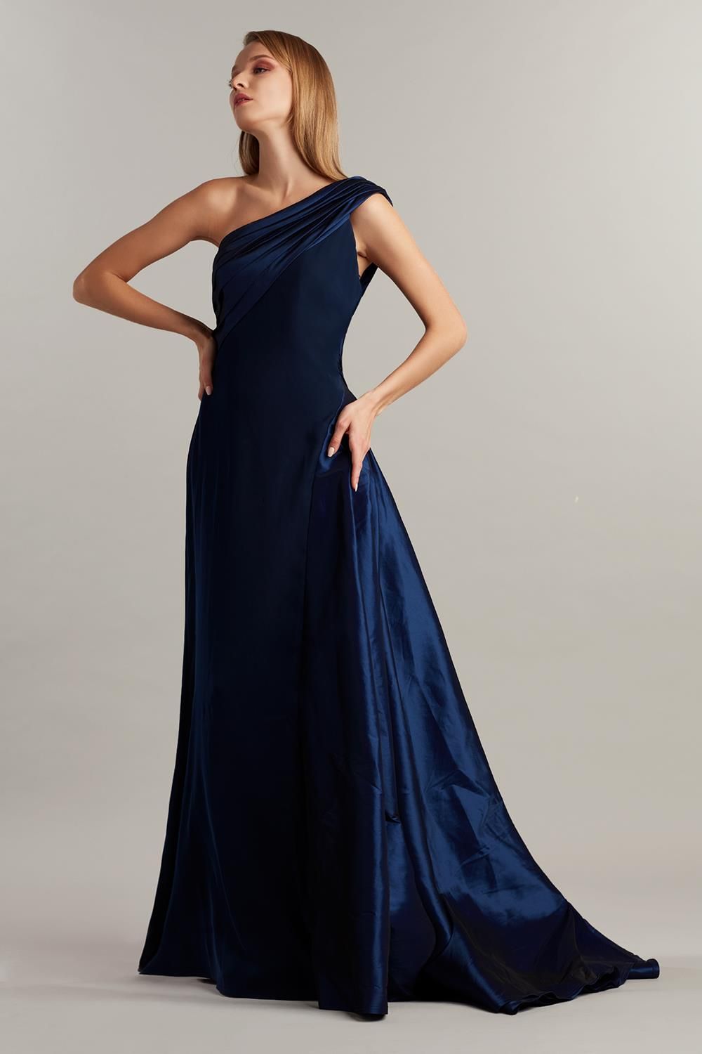 One Shoulder Crepe Taffeta Gown sold by Lord & Taylor product image thumbnail 5