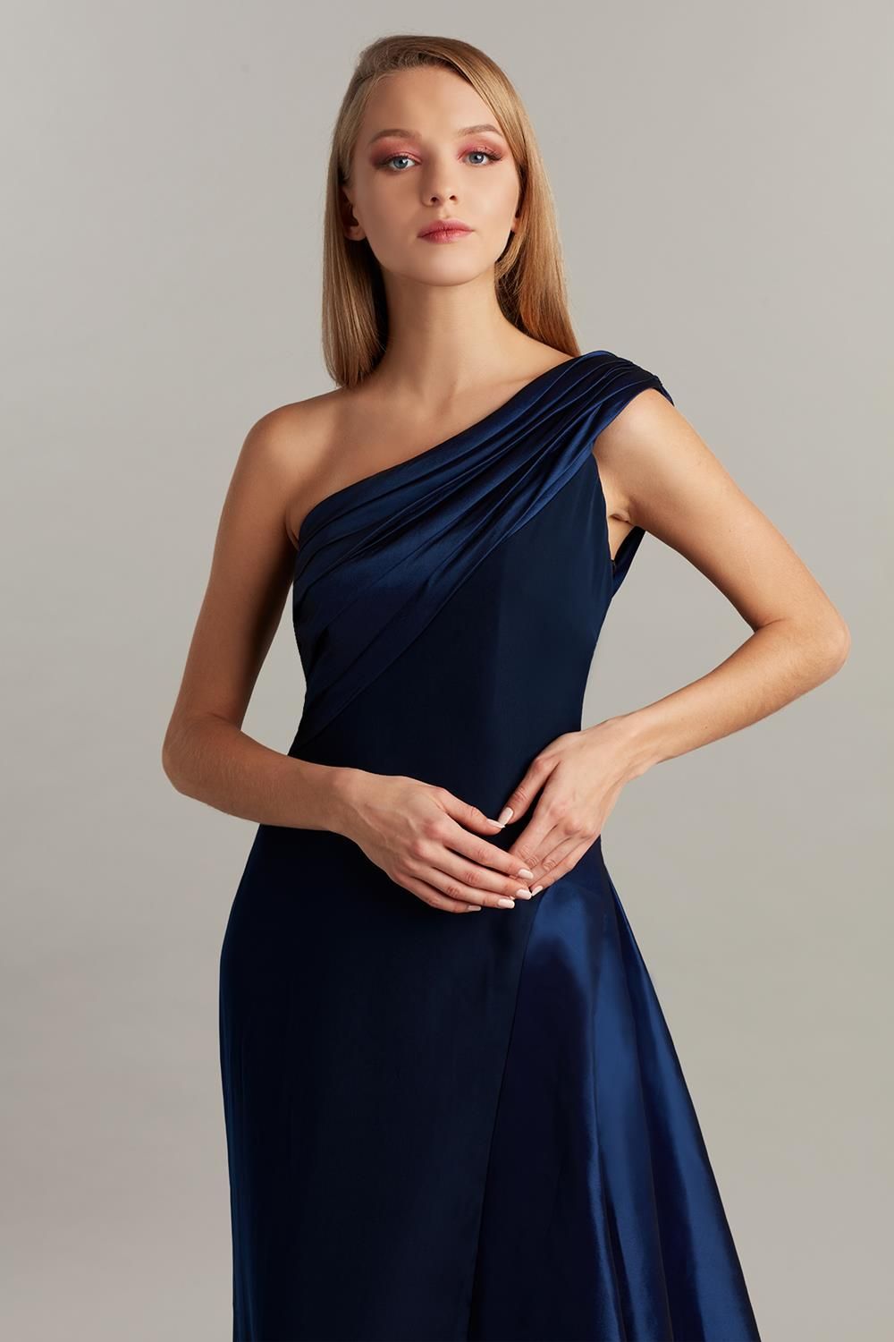 One Shoulder Crepe Taffeta Gown sold by Lord & Taylor product image thumbnail 2