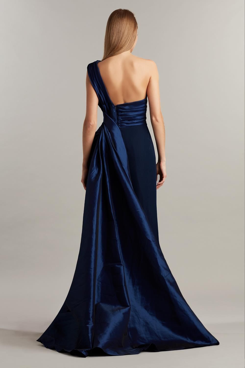 One Shoulder Crepe Taffeta Gown sold by Lord & Taylor product image thumbnail 3