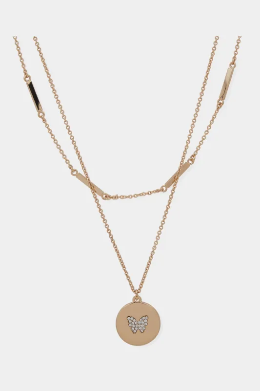 2 Row Butterfly Necklace sold by Lord & Taylor