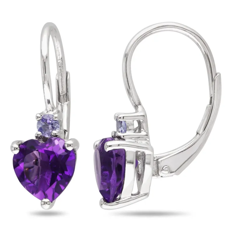 Amethyst and Tanzanite Heart Earrings sold by Lord & Taylor