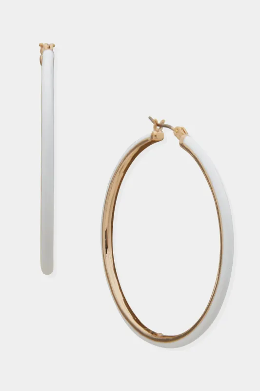 Enamel Hoop Earrings sold by Lord & Taylor