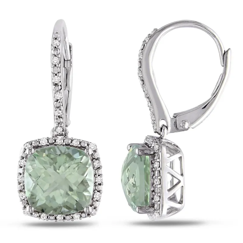 Green Quartz and Diamond Earrings sold by Lord & Taylor