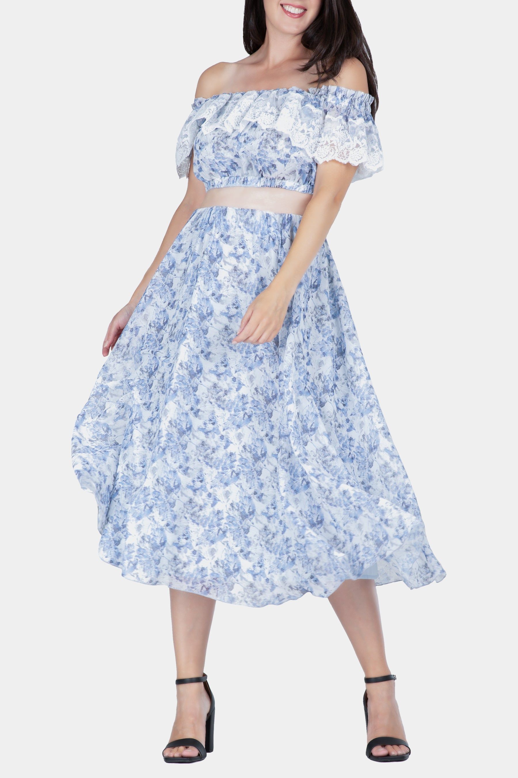 Set Off-Shoulder Top With A-Line Skirt sold by Lord & Taylor product image thumbnail 3