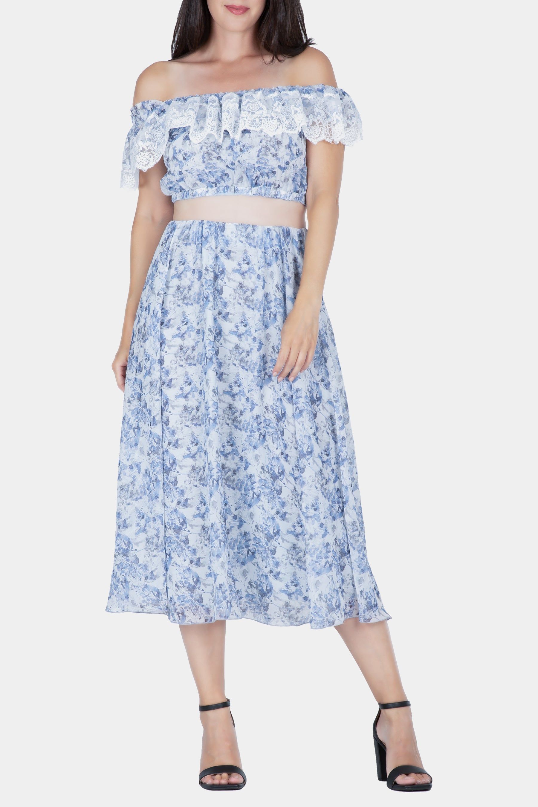 Set Off-Shoulder Top With A-Line Skirt sold by Lord & Taylor