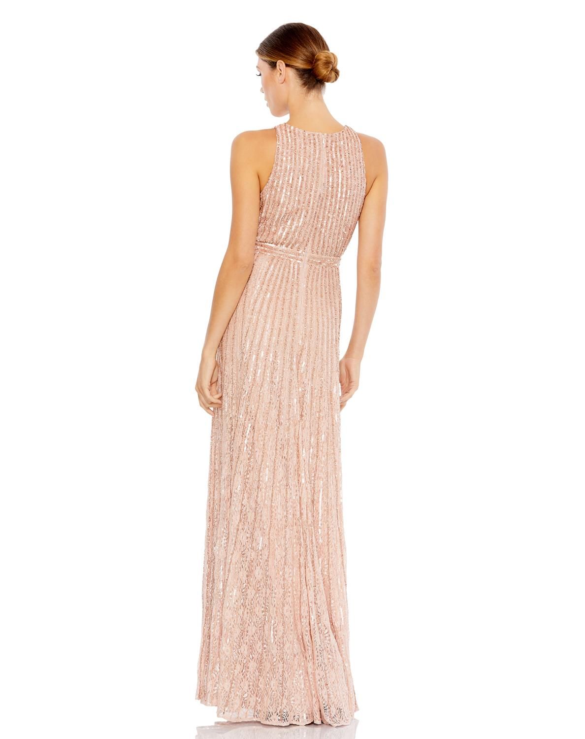 Sequined Sleeveless Plunge Neck Flowy Gown sold by Lord & Taylor product image thumbnail 6