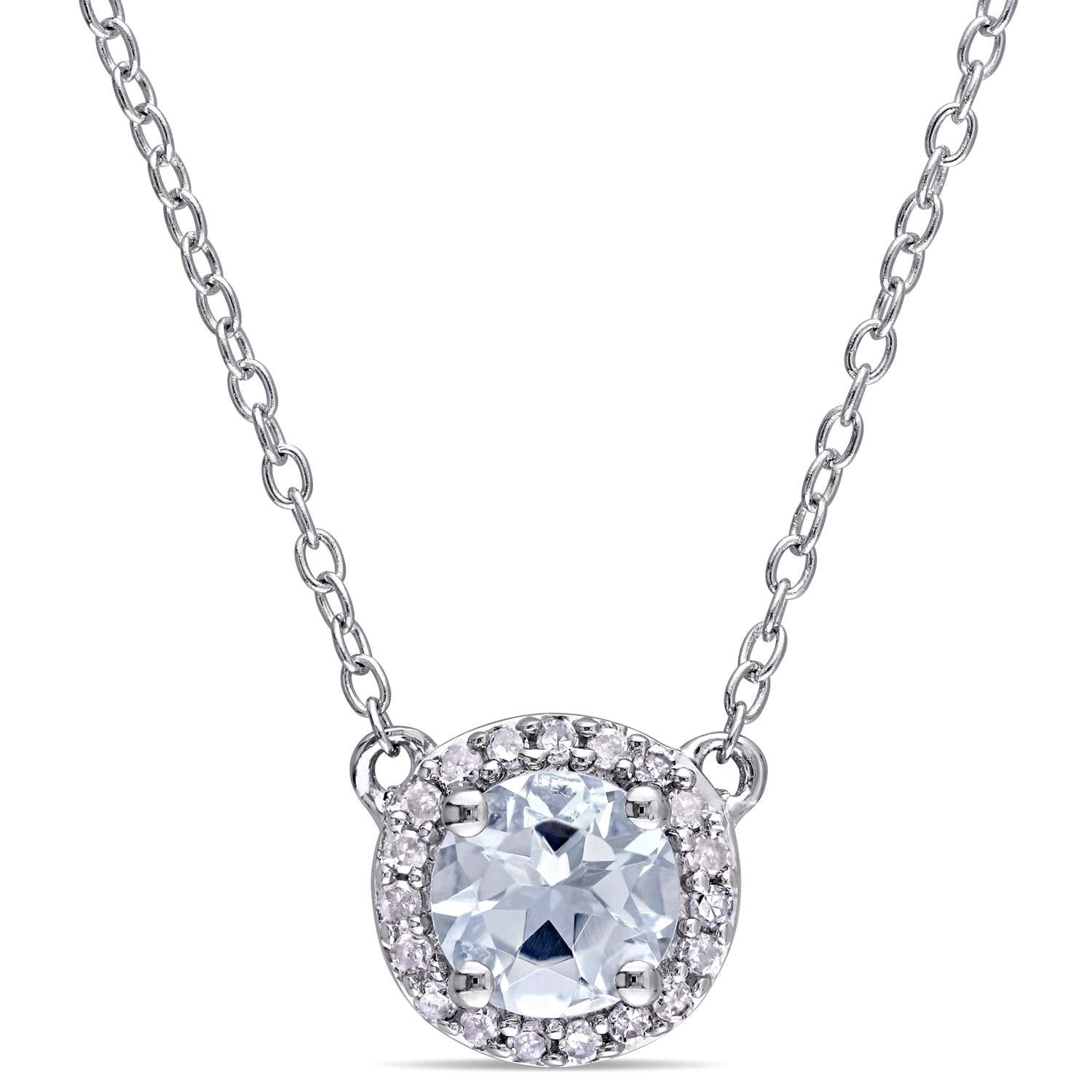 Aquamarine and Diamond Necklace sold by Lord & Taylor product image thumbnail 4
