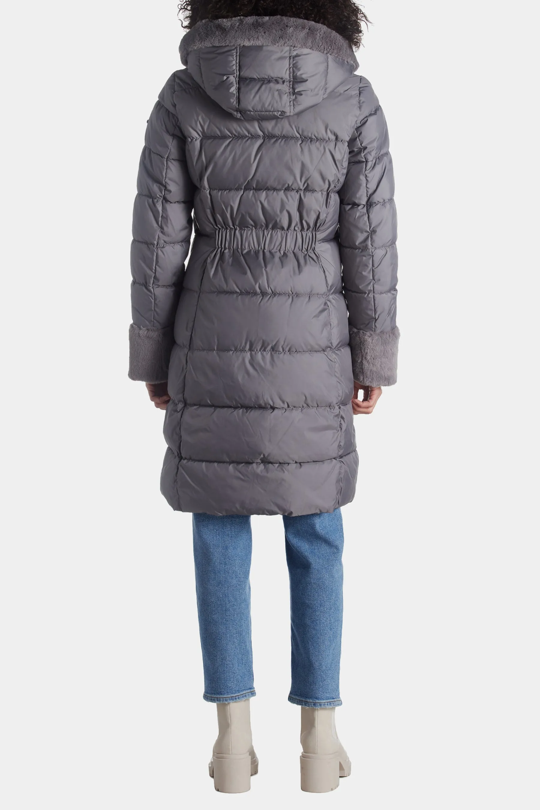 Single Breasted Puffer W/ Faux Fur Details sold by Lord & Taylor product image thumbnail 3