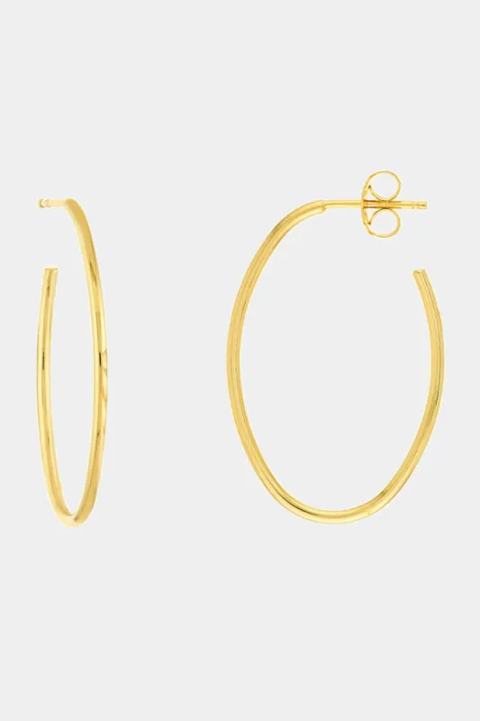 Small Thin Oval Post Back Hoop Earrings sold by Lord & Taylor