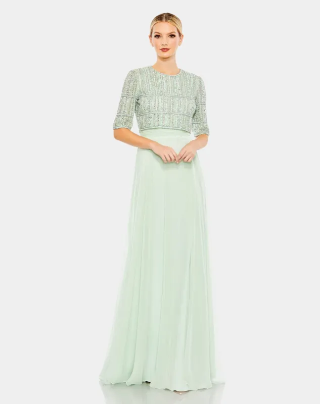 Beaded Top Chiffon Gown sold by Lord & Taylor