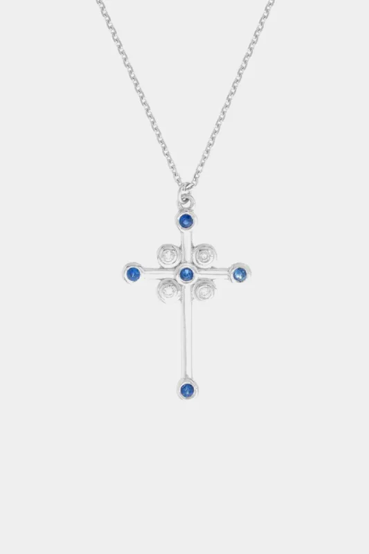 Diamond And Sapphire Cross Necklace sold by Lord & Taylor