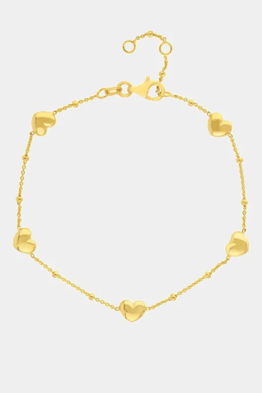 Puffed Heart Stations Saturn Chain Bracelet sold by Lord & Taylor