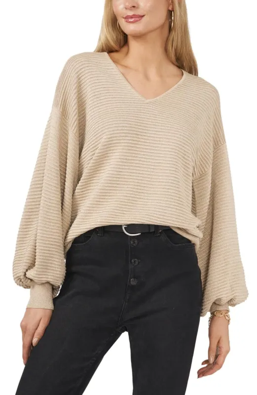 Balloon Sleeve V-Neck Sweater sold by Lord & Taylor
