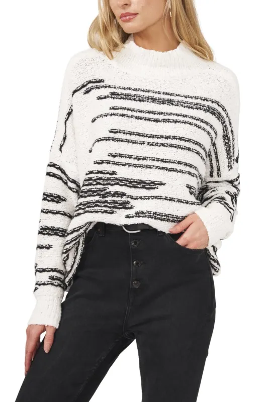 Long Sleeve Turtlenk Stripe Jacquard Sweater sold by Lord & Taylor