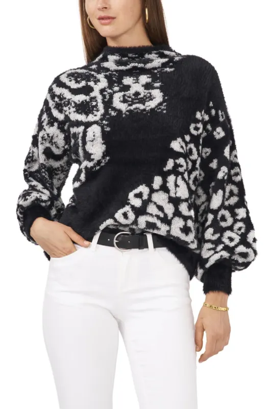 Long Sleeve Animal Jacquard Eyelash Sweater sold by Lord & Taylor