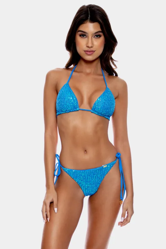 Sequin Triangle Bikini Top sold by Lord & Taylor