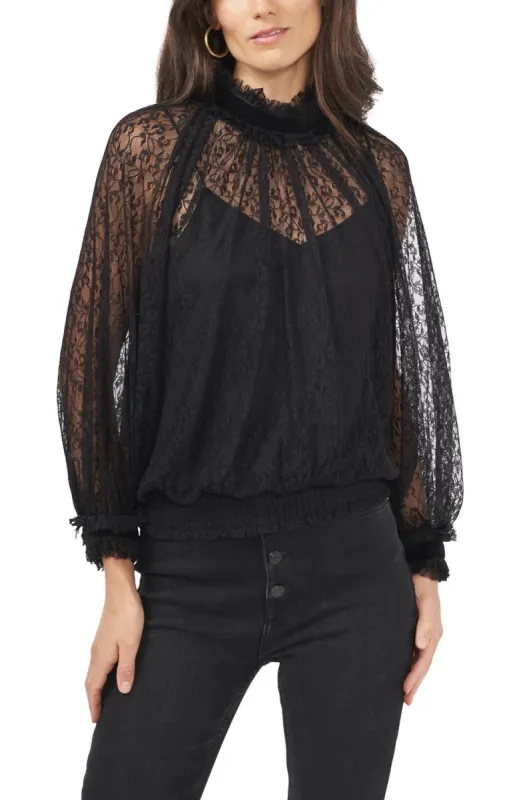 Velvet Balloon Sleeve Lace Blouse sold by Lord & Taylor