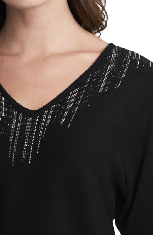 Long Sleeve Embellished V-Neck Sweater sold by Lord & Taylor