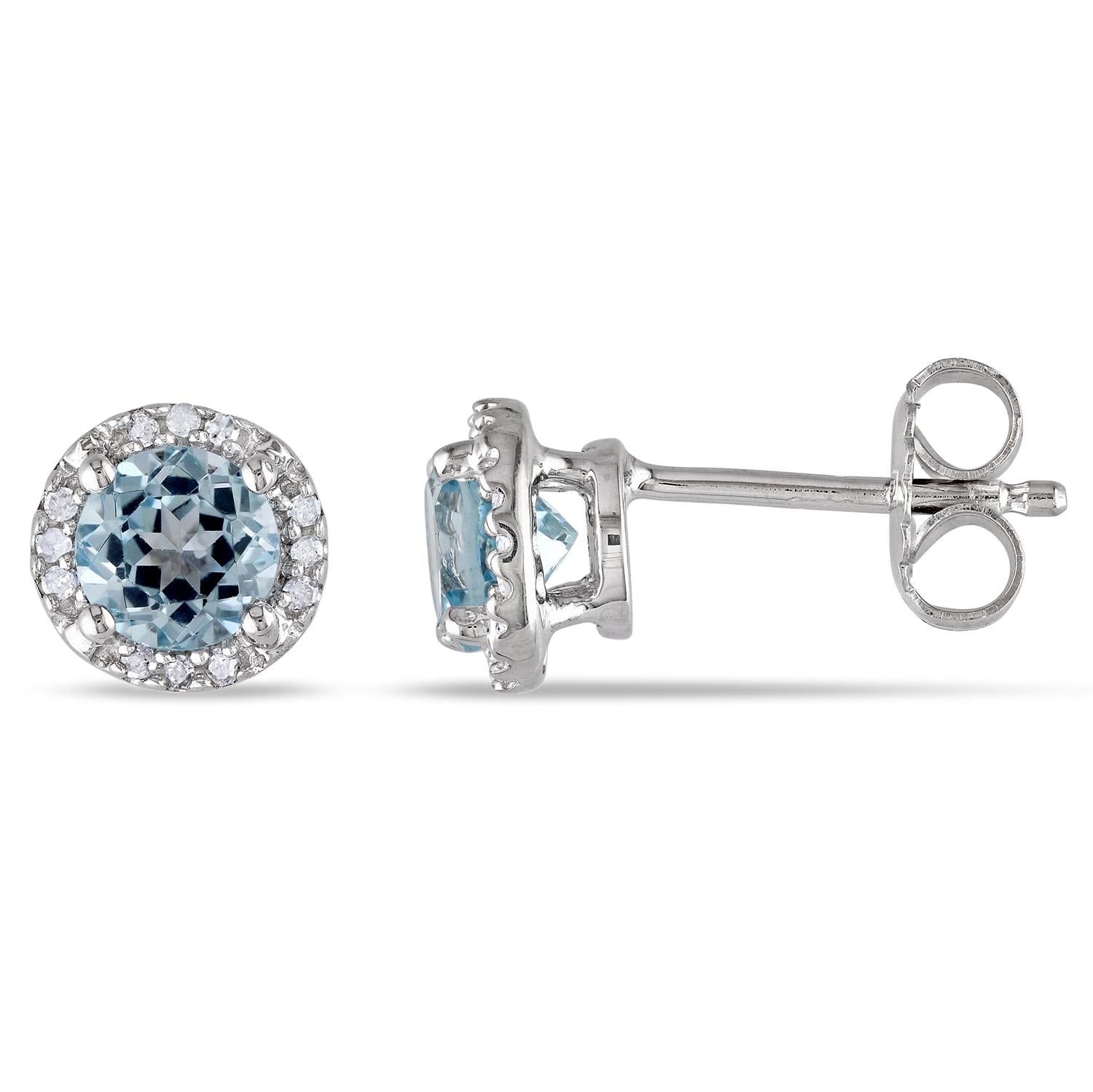 Blue Topaz and Diamond Earrings sold by Lord & Taylor product image thumbnail 3